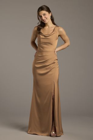Picture of Matte Satin Cowl Neck Sheath Dress