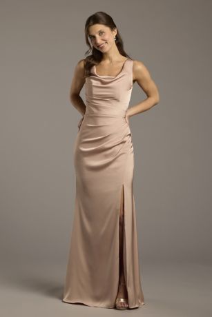 Picture of Matte Satin Cowl Neck Sheath Dress