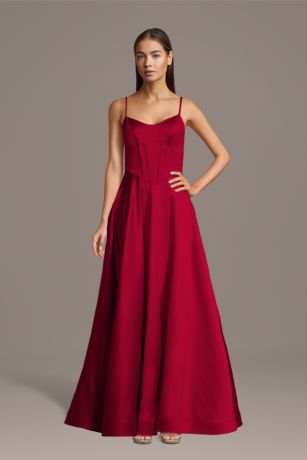 Picture of Satin Basque Waist Corset Ball Gown