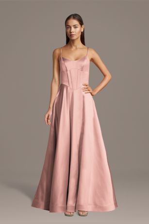 Picture of Satin Basque Waist Corset Ball Gown