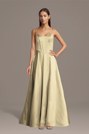 Picture of Satin Basque Waist Corset Ball Gown