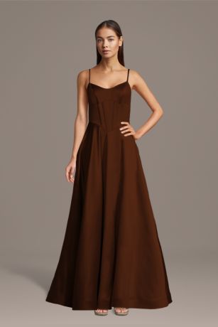 Picture of Satin Basque Waist Corset Ball Gown