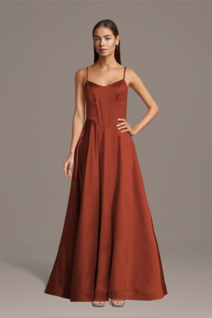 Picture of Satin Basque Waist Corset Ball Gown