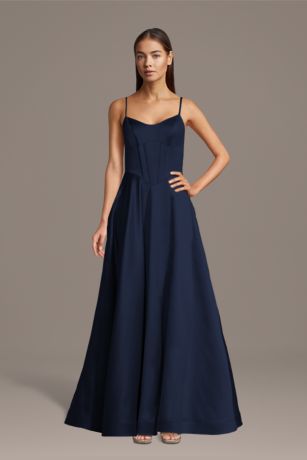 Picture of Satin Basque Waist Corset Ball Gown