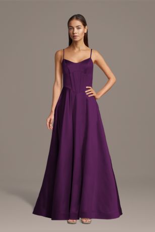 Picture of Satin Basque Waist Corset Ball Gown