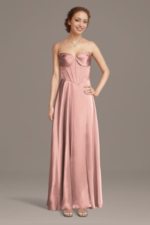 Picture of Charmeuse Corset Bodice A-Line Dress
