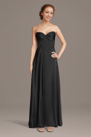 Picture of Charmeuse Corset Bodice A-Line Dress