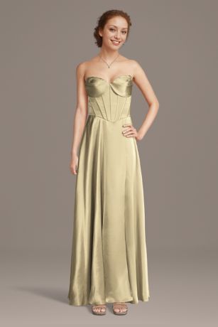 Picture of Charmeuse Corset Bodice A-Line Dress