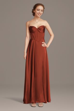 Picture of Charmeuse Corset Bodice A-Line Dress