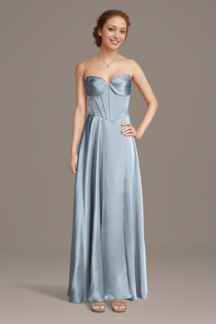 Picture of Charmeuse Corset Bodice A-Line Dress