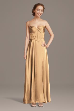 Picture of Charmeuse Corset Bodice A-Line Dress