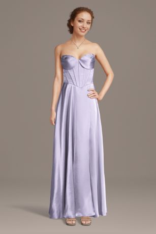 Picture of Charmeuse Corset Bodice A-Line Dress