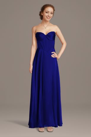Picture of Charmeuse Corset Bodice A-Line Dress