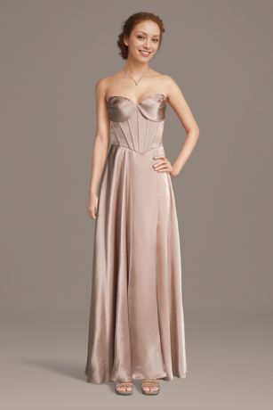 Picture of Charmeuse Corset Bodice A-Line Dress