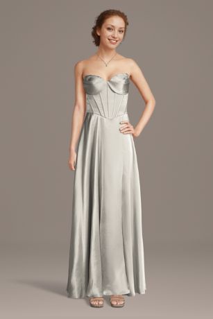 Picture of Charmeuse Corset Bodice A-Line Dress