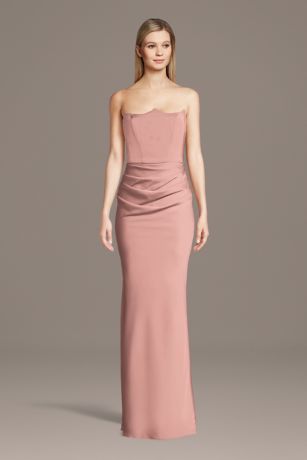 Picture of Matte Satin Inverted Neckline Sheath Dress