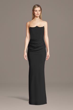 Picture of Matte Satin Inverted Neckline Sheath Dress