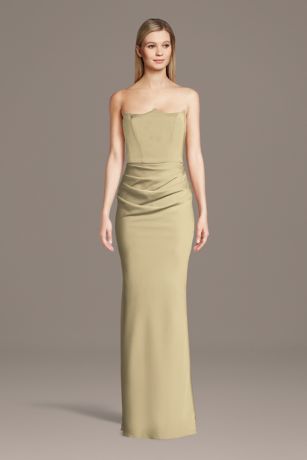 Picture of Matte Satin Inverted Neckline Sheath Dress