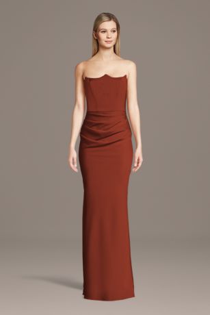 Picture of Matte Satin Inverted Neckline Sheath Dress