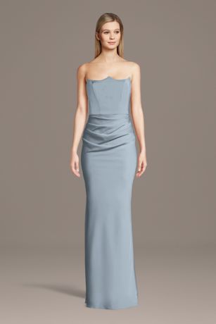 Picture of Matte Satin Inverted Neckline Sheath Dress