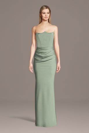 Picture of Matte Satin Inverted Neckline Sheath Dress
