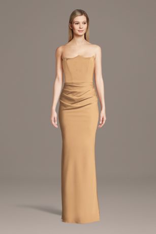 Picture of Matte Satin Inverted Neckline Sheath Dress