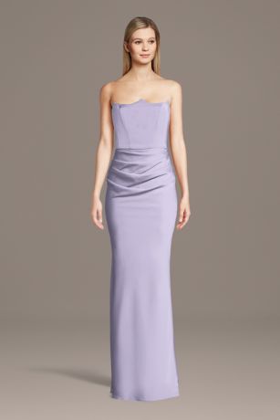 Picture of Matte Satin Inverted Neckline Sheath Dress