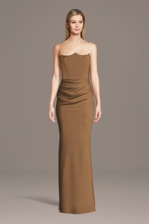 Picture of Matte Satin Inverted Neckline Sheath Dress