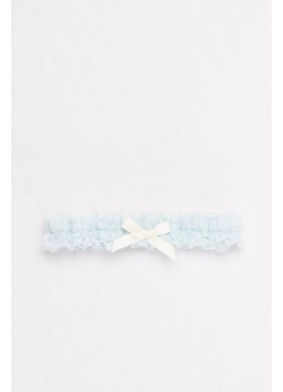 Blue (Pale Blue Lace Garter with Ribbon Bow)