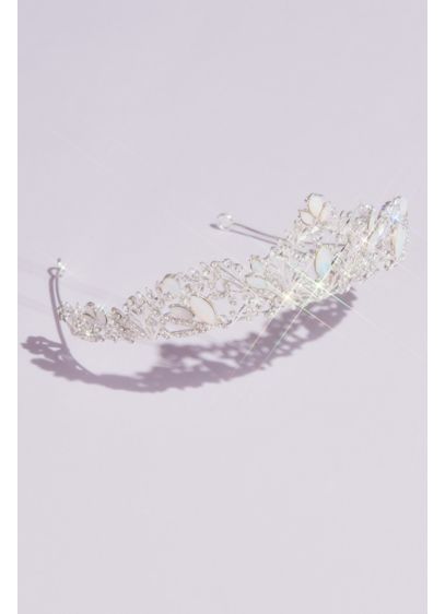 Opal and Crystal Filigree Tiara - Iridescent opals and glittering crystals twist into a