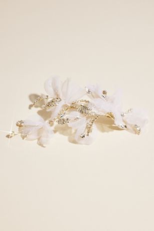 Picture of Organza and Crystal Flower Hair Clip