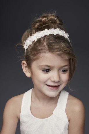 Crystal Daisy Flower Girl Ribbon Tie Headband David S Bridal