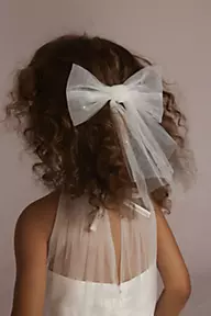 David's Bridal Scattered Rhinestone Flower Girl Hair Bow