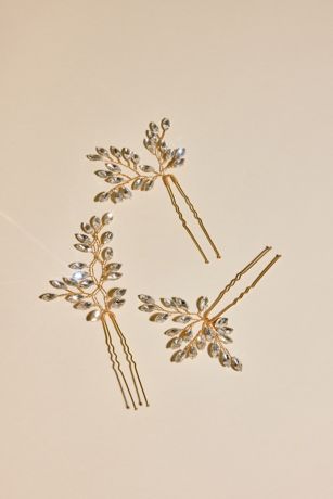 Picture of Crystal Leaf Hair Pin Set