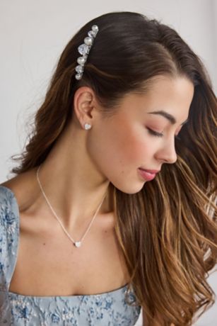 Picture of Heart Crystal Pearl Barrette