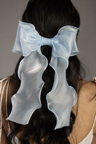 Picture of Blue Organza Bow Barrette