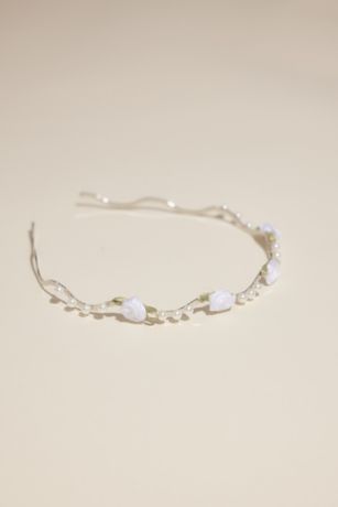 Picture of Rosette and Pearl Flower Girl Headband