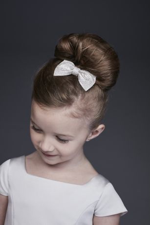 Crystal Topped Flower Girl Hair Bow David S Bridal