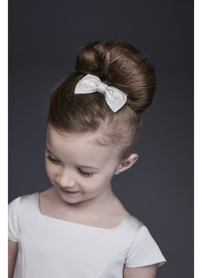 Crystal Topped Flower Girl Hair Bow David S Bridal