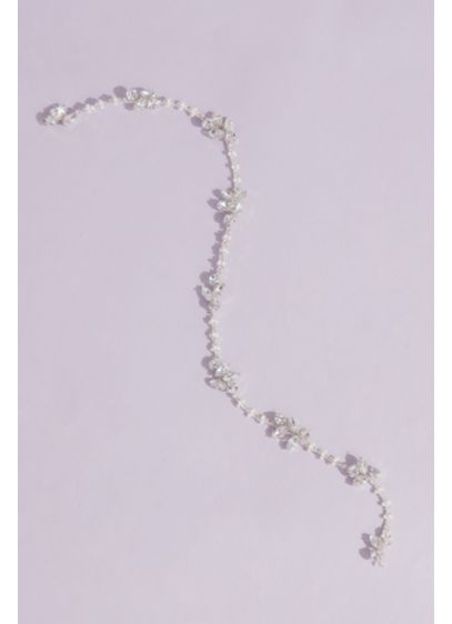 Dainty Pearl and Crystal Cluster Strand Hair Vine - Wedding Accessories