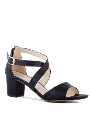 criss cross block heel sandals