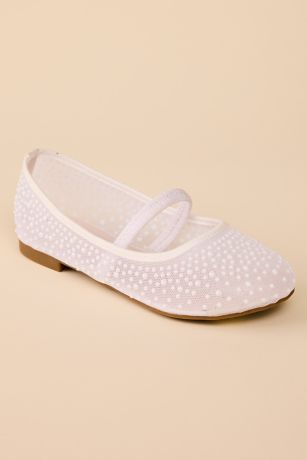 Picture of Pearl Mesh Flower Girl Ballet Flats