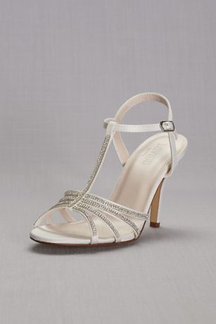 Crystal T-Strap High Heel Sandal | David's Bridal