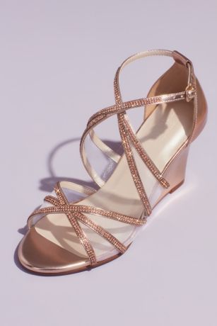 davids bridal rose gold shoes