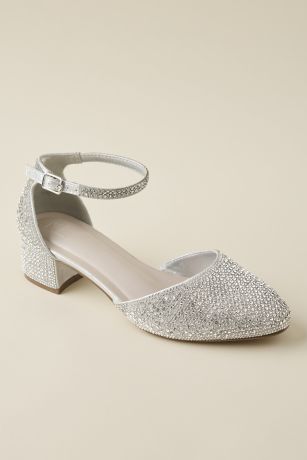 Picture of Crystal Closed Toe Low Block Heels