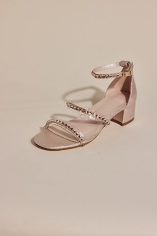 Picture of Metallic Block Heels with Rhinestone Straps