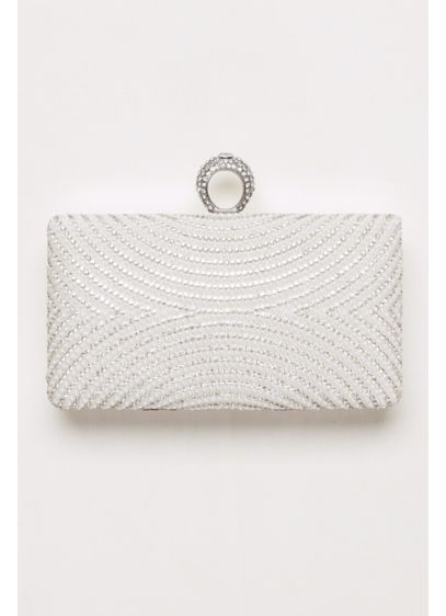 David's Bridal White (Curved Pearl and Crystal Minaudiere)