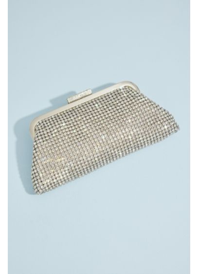 Crystal Mesh Clutch with Sparkle Clasp - Linked crystal mesh creates a dazzling special occasion