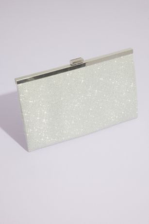David's Bridal Allover Glitter Metallic Clutch