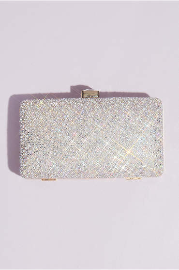 Crystal and Pearl Hinge Clutch with Gem Clasp
